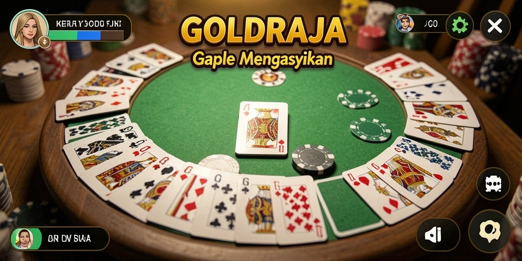 Tampilan gameplay seru dalam permainan gaple GOLDRAJA.